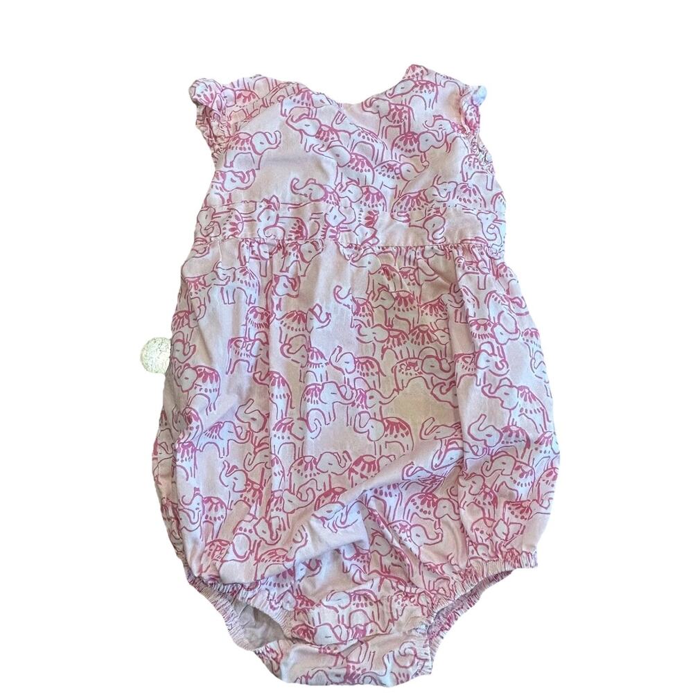 CLASSIC PREP Pink Elephants Ruffle One Piece CPC Size 12-18 Months